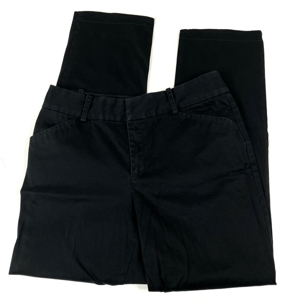 American Living Solid Black Classic Slim Leg Cotton Chino Pants Womens 12
